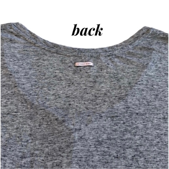 VICTORIA’S SECRET Heather Gray Henley Top The Dreamer Long Sleeve Tee Women’s M - Picture 7 of 13
